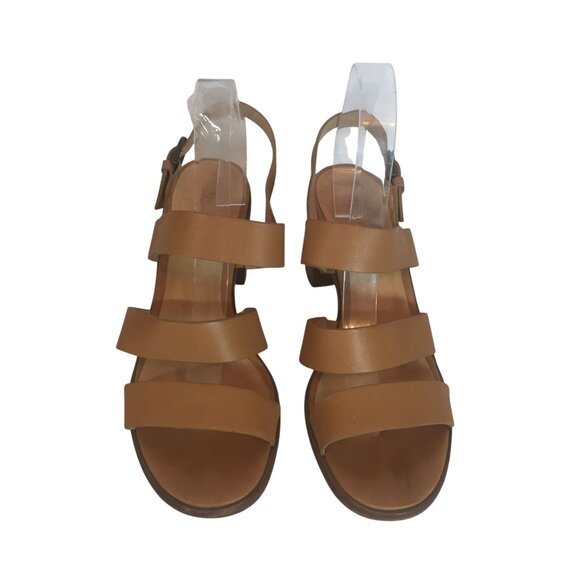 Madewell Womens Tan Leather Heel Sandals Size 8 Strappy - Picture 3 of 15